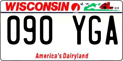 WI license plate 090YGA