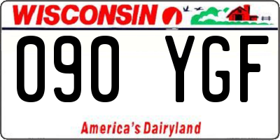 WI license plate 090YGF
