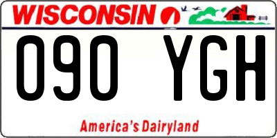WI license plate 090YGH