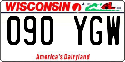 WI license plate 090YGW