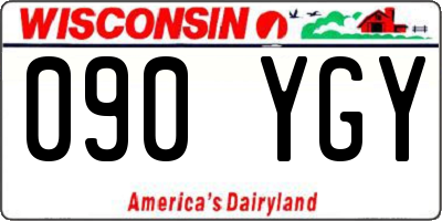 WI license plate 090YGY