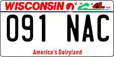 WI license plate 091NAC