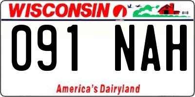 WI license plate 091NAH