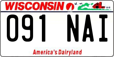 WI license plate 091NAI