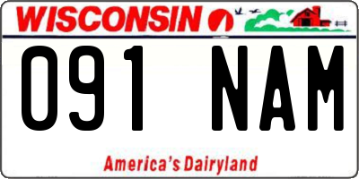 WI license plate 091NAM