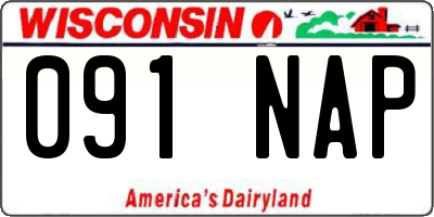 WI license plate 091NAP