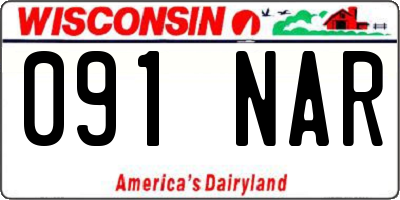 WI license plate 091NAR