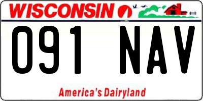 WI license plate 091NAV