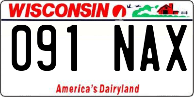 WI license plate 091NAX