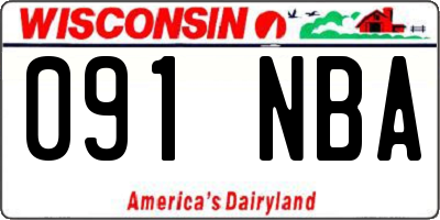 WI license plate 091NBA