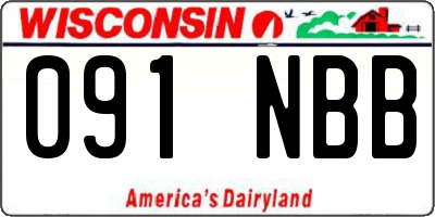 WI license plate 091NBB