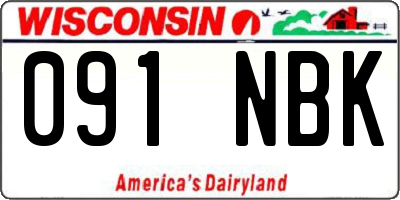 WI license plate 091NBK