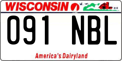 WI license plate 091NBL