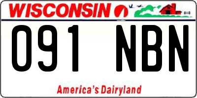 WI license plate 091NBN