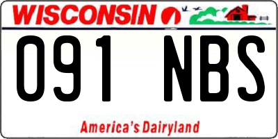 WI license plate 091NBS