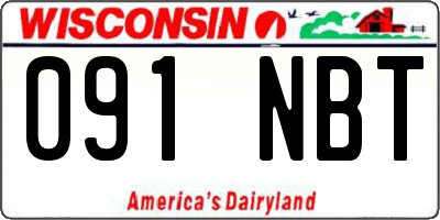 WI license plate 091NBT