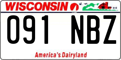 WI license plate 091NBZ