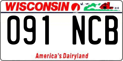 WI license plate 091NCB