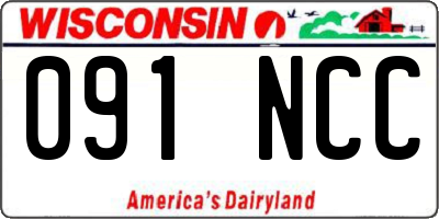 WI license plate 091NCC
