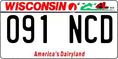 WI license plate 091NCD