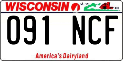 WI license plate 091NCF
