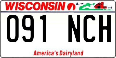 WI license plate 091NCH