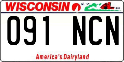 WI license plate 091NCN