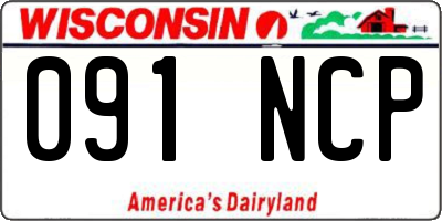 WI license plate 091NCP