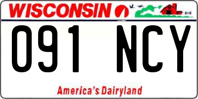 WI license plate 091NCY