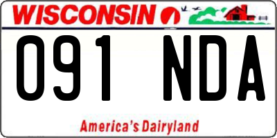 WI license plate 091NDA