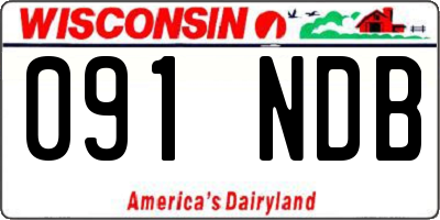 WI license plate 091NDB