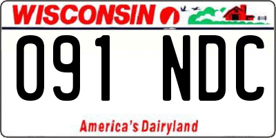 WI license plate 091NDC