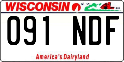 WI license plate 091NDF