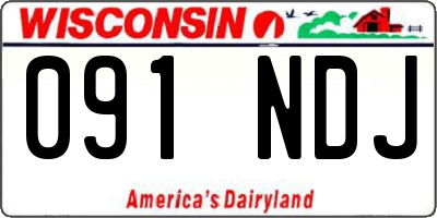 WI license plate 091NDJ