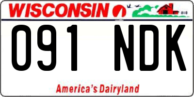 WI license plate 091NDK