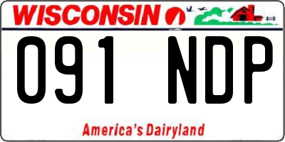 WI license plate 091NDP