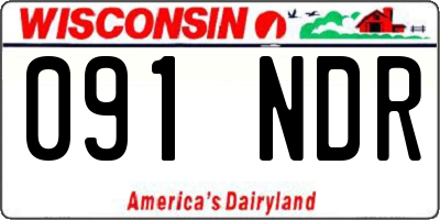 WI license plate 091NDR