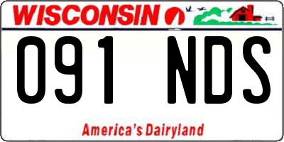 WI license plate 091NDS