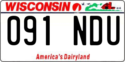 WI license plate 091NDU