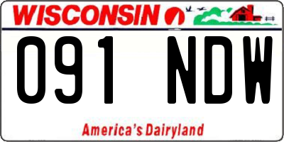 WI license plate 091NDW
