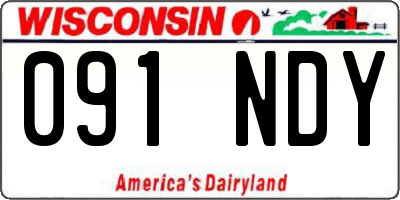 WI license plate 091NDY
