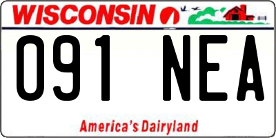 WI license plate 091NEA