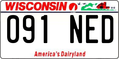 WI license plate 091NED