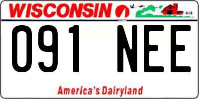 WI license plate 091NEE