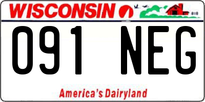 WI license plate 091NEG