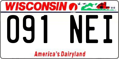 WI license plate 091NEI