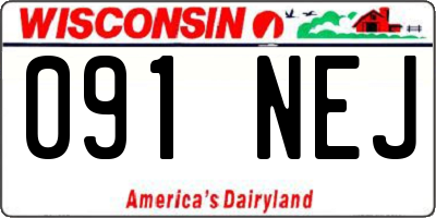 WI license plate 091NEJ