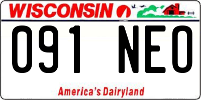 WI license plate 091NEO