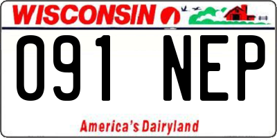 WI license plate 091NEP