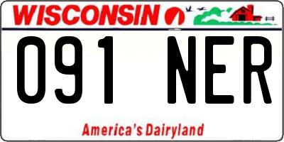 WI license plate 091NER